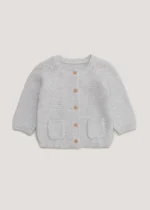Baby Grey Marl Cotton Knit Cardigan 3-6