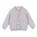 Baby Grey Marl Cotton Knit Cardigan 6-12