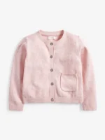 Baby pink Marl Cotton Knit Cardigan 0-3M
