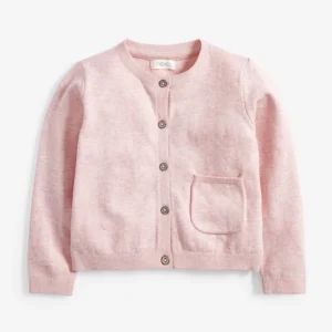 Baby pink Marl Cotton Knit Cardigan 0-3M