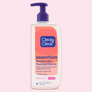 CLEAN CLEAR ESSENTIALS FOAMING FACIAL CLEASER SENSITIVE SKIN 240ML