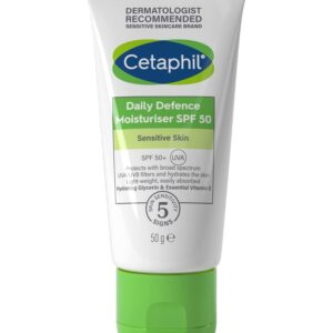 Cetaphil Daily Defence Face Moisturiser, SPF 50+ Day Cream With Glycerin, 50g, Sunscreen For All Skin Types