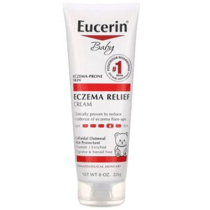 Eucerin Baby Eczema Relief Body Cream, Fragrance Free Baby Eczema Cream with Colloidal Oatmeal, Ceramide-3 and Licorice Root Extract, 8 Oz Tube