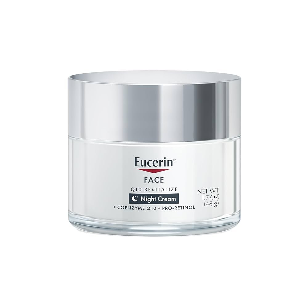 Eucerin Q10 Anti-Wrinkle Night Cream + Pro-Retinol, Facial Cream for Sensitive Skin, 1.7 Oz Jar
