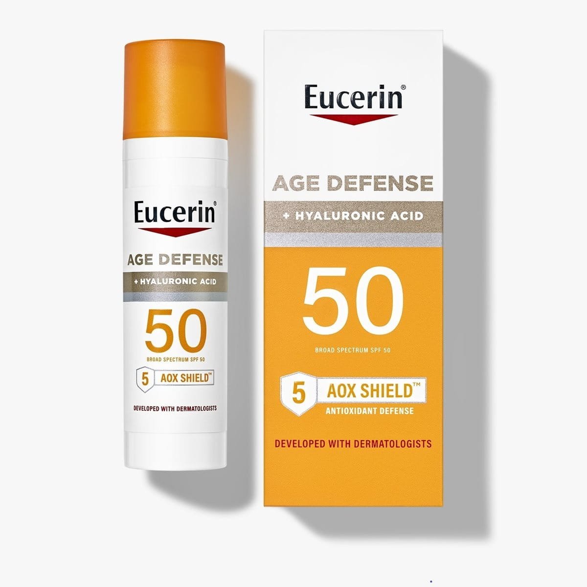 Eucerin Sun Age Defense SPF 50 Face Sunscreen Lotion with Hyaluronic Acid, Facial Sunscreen with 5 Antioxidants