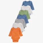 GEORGE BABY 7PACK LONG SLEEVED BODYSUITS 18-24 BOY