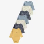 GEORGE BABY 7PACK LONG SLEEVED BODYSUITS 6-9 GIRL