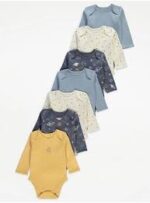 GEORGE BABY 7PACK LONG SLEEVED BODYSUITS O-3 BOY