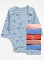 GEORGE 3 PACK SLEEPING SUIT 9-12 M BOY