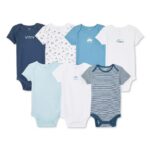 GEORGE BABY 7PACK SHORT SLEEVED BODYSUITS 6-9M BOY