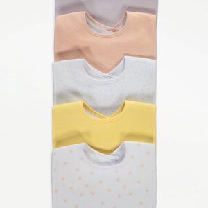 GEORGE BABY GIRLS 5 PACK BIBS MULT