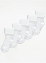 GEORGE BABY SOCKS 5PACK FIRSTSIZE WHITE 6-12M