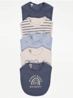 GEORGE BABY UNISEX 5 PACK BIBS CLOTHE