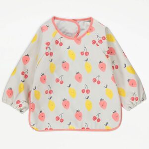 GEORGE Cream Fruit Coverall Bib UNISEX/GIRL