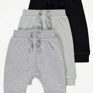 George Jersey Joggers 3 Pack Colour:Black Size:12-18