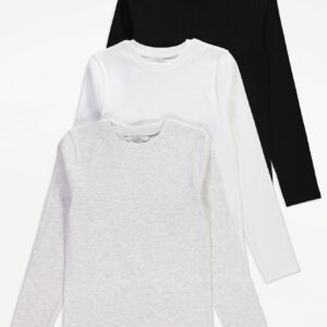 GEORGE TOP 3PACK LONGSLEEVE 6 TO 9M