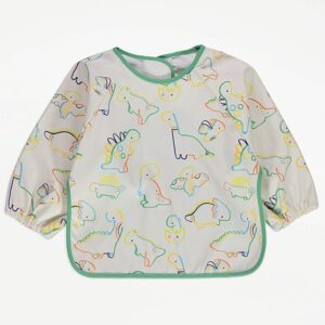 GEORGE White Bright Dinosaur Sketch Coverall Bib