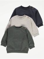 George Button Shoulder Sweatshirts 3 Pack 9-12m
