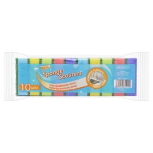 HOMEWARE ESSENTIAL SPONGE SCOURER 10 PACK