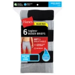 Hanes Tagless Boxer Briefs Value Pack of 6 Underwear Black Blue Gray Men's XL