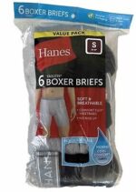 Hanes Value Pack Men's Size S Tagless Boxer Briefs 6 Pack Soft & Breathable