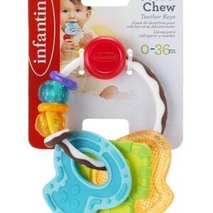 Infantino Slide&Chew; Baby Teether Keys Baby Teething Toy, Multicolor, Slide & Chew Teether Keys