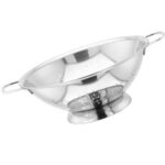 Judge MJ13 Large Satin Stainless Steel Colander 24cm, Long Handle and Helper Handle, Dishwasher Safe