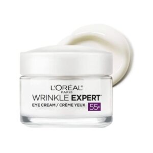 L'Oreal Paris Wrinkle Expert 55+ Anti-Wrinkle Eye Cream with Calcium, Reduce Crow's feet, 0.5 Oz