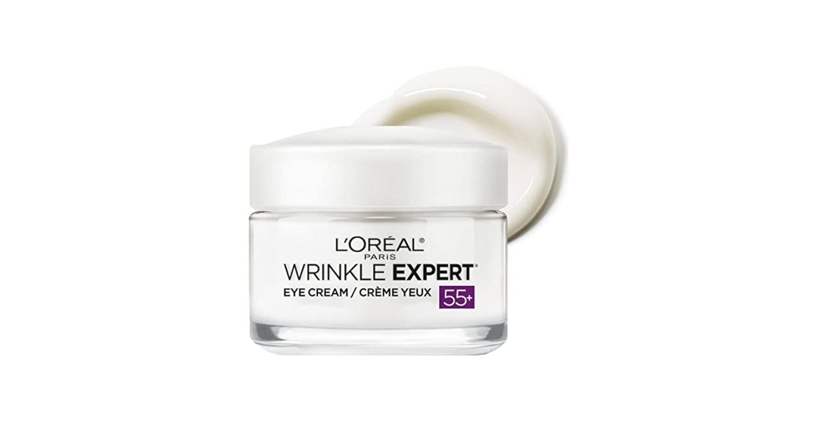 L'Oreal Paris Wrinkle Expert 55+ Anti-Wrinkle Eye Cream with Calcium, Reduce Crow's feet, 0.5 Oz