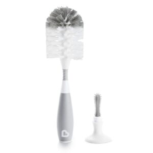 MUNCHKIN BRISTLE BOTTLE AND BRUSH GREY