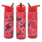 Marvel Spider-man Water Tracker Bottle Flip Up Straw 600ml –