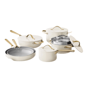 Member's Mark 11-Piece Modern Ceramic Cookware Set (Cream)