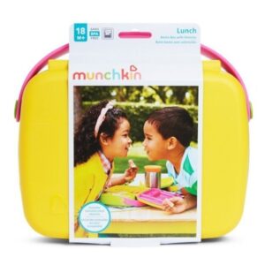 Munchkin Lunch Bento Box with Stainless Steel Utensils - Yellow