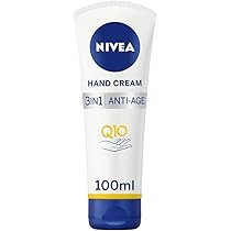 NIVEA 3in1 Q10 Anti-Age Care Hand Cream (100ml), Moisturising Hand Cream Reduces the Appearance of Wrinkles with Q10