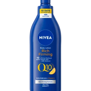 NIVEA Q10 Firming Rich Body Lotion with Vitamin C (400ml), NIVEA Moisturiser for Firmer Skin with Q10 and Vitamin C, NIVEA Body Lotion for Dry Skin