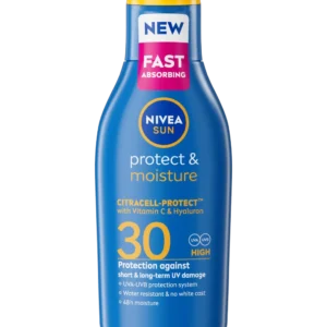 NIVEA SUN Protect & Moisture Sun Lotion SPF 30 (200 ml) Suncream with Vitamin E Provides 48H Moisture & Immediate UVA & UVB Protection