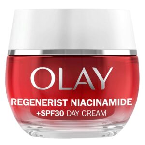 Olay Regenerist Niacinamide Day Cream Face Moisturiser SPF 30, Skincare with Niacinamide 99% Purity, Antioxidant Vitamin E. Anti Aging Skin Care: Renews, Firms and Hydrates. Non-Greasy, 50ml
