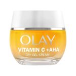 Olay Vitamin C Face Moisturiser Day Gel Cream with AHA, Skincare with Niacinamide 99% Purity and Vitamin E Brightening Skin Care: Anti-Dark Spot Action, Evens, Hydrates Non-Greasy