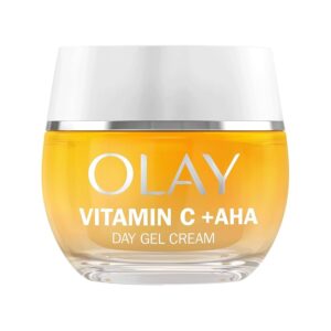 Olay Vitamin C Face Moisturiser Day Gel Cream with AHA, Skincare with Niacinamide 99% Purity and Vitamin E Brightening Skin Care: Anti-Dark Spot Action, Evens, Hydrates Non-Greasy