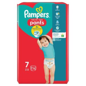 Pampers Baby-Dry Nappy Pants Size 8, 117 Nappies, 19kg+, Monthly Pack, 360 degree fit - Super absorbent core - Easy nappy changes