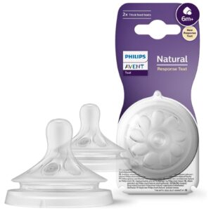 Philips Avent Natural Response 3.0 Teat Level 6 6m+ 2Pk thick feed