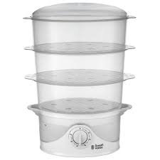Russell Hobbs 21140 3-Tier Food Steamer, 800 W, 9 Litre, White