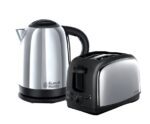 Russell Hobbs Lincoln Kettle and 2-Slice Toaster Polished Stainless Steel Silver