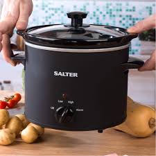 Salter EK2842 3.5L Chalkboard Slow Cooker – Family Sized Electric Cooker, Removable Easy-Clean Ceramic Pot with Tempered Glass Lid, Batch Cooking, Large Soup Pot, Cool-Touch Handles, 3 Heat Settings