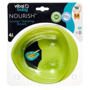 VITAL BABY 4 PACK NOURISH SCOOP FEEDING BOWLS 4 GIRLS