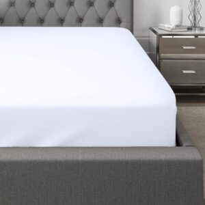 WHITE PEARLS TC- 400 SATEEN ROYAL EGYPTIAN COLLECTION COTTON DEEP FITTED SHEET 12" DEEP KING