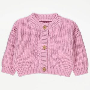 george Pink Chunky Rib Knitted Jumper 6-9