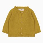 honey grown baby Mustard Organic Cotton Knit Cardigan 3-6