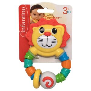 inantino lion teether red yellow